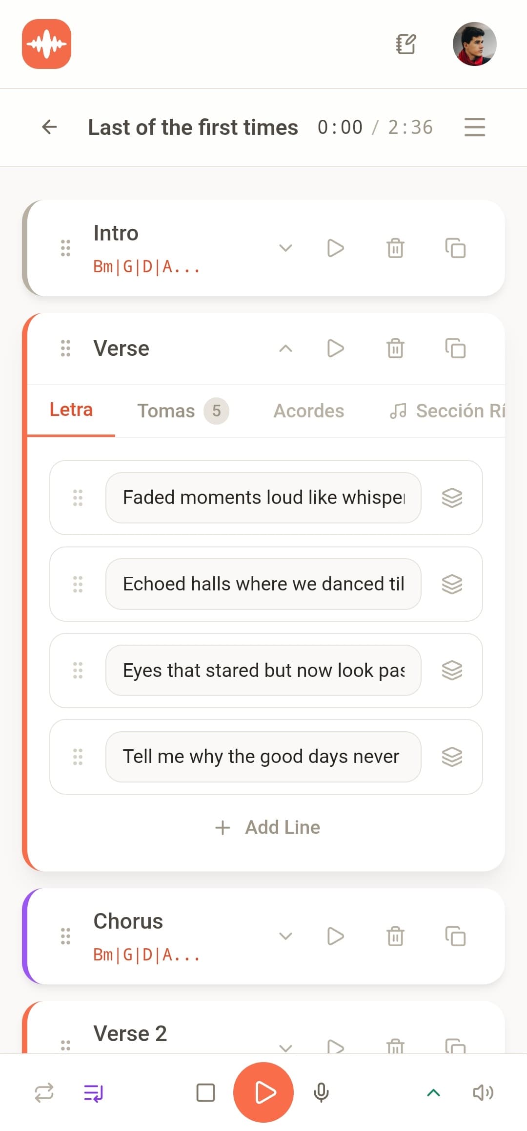 Write lyrics with variations